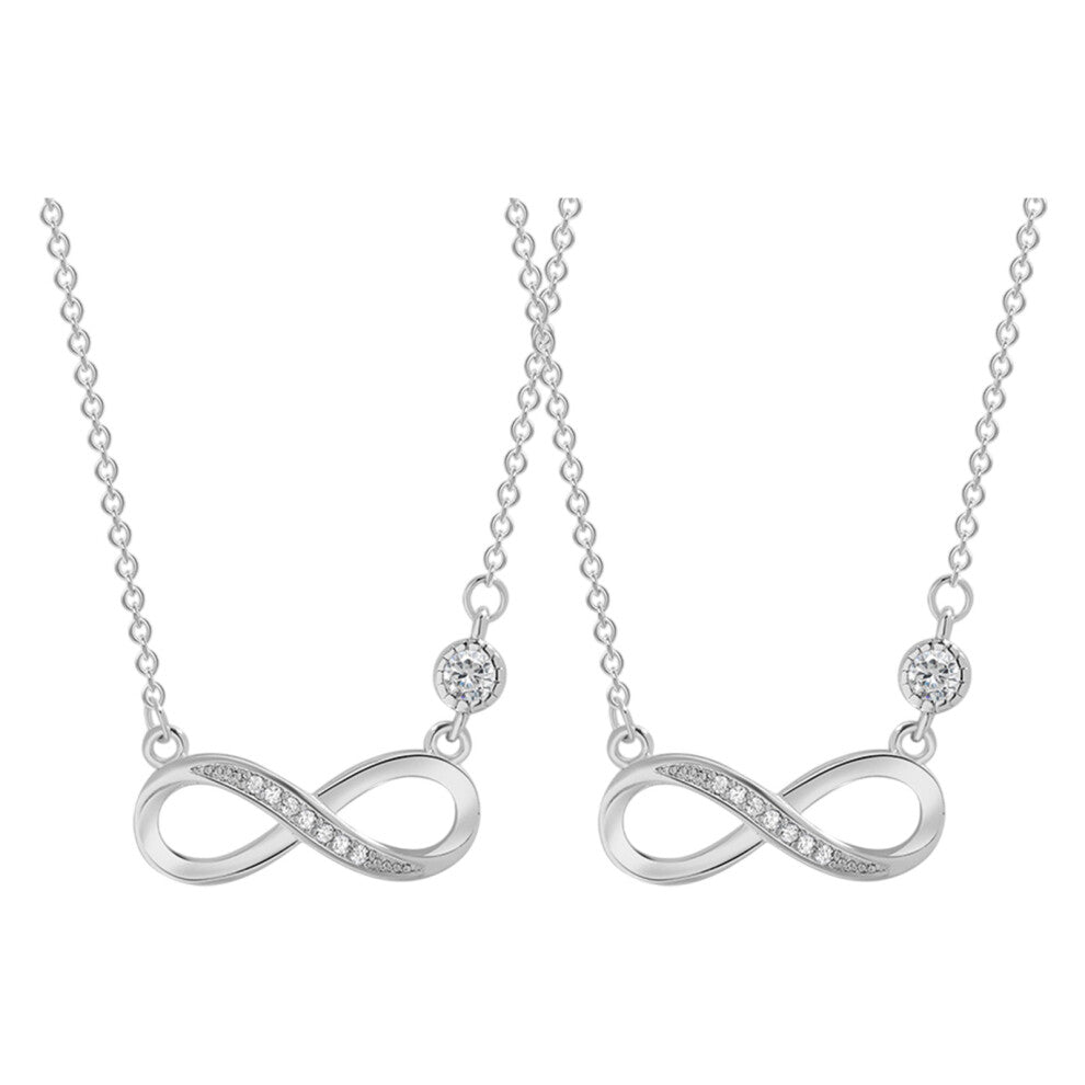 (platinum, necklaces2x1) 2pack-lot Exquisite Herzkette Silber Damen Kette For Women Texture