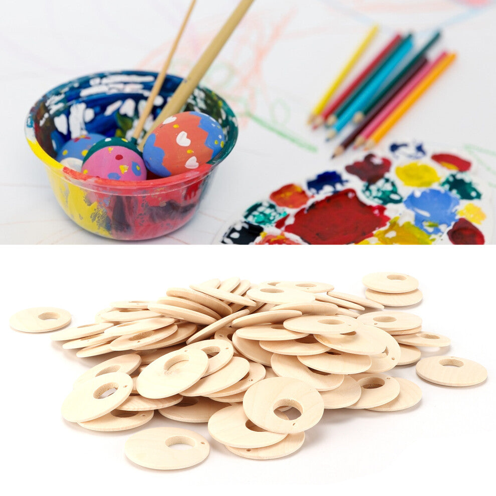 100pcs Wood Earrings DIY Hand-Painted Light Weight Craft for Girls Women