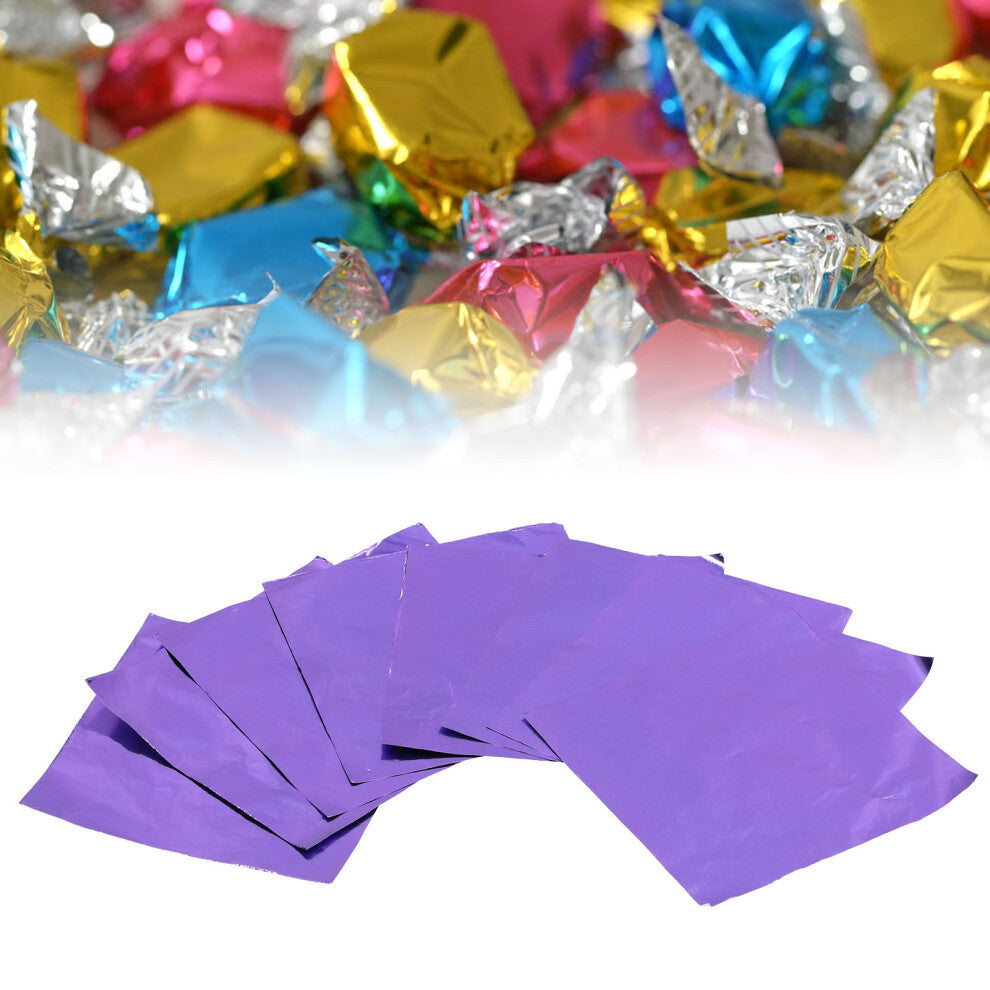 50Pcs Purple Glossy Tin Foil Chocolate Wrappers, 10cm