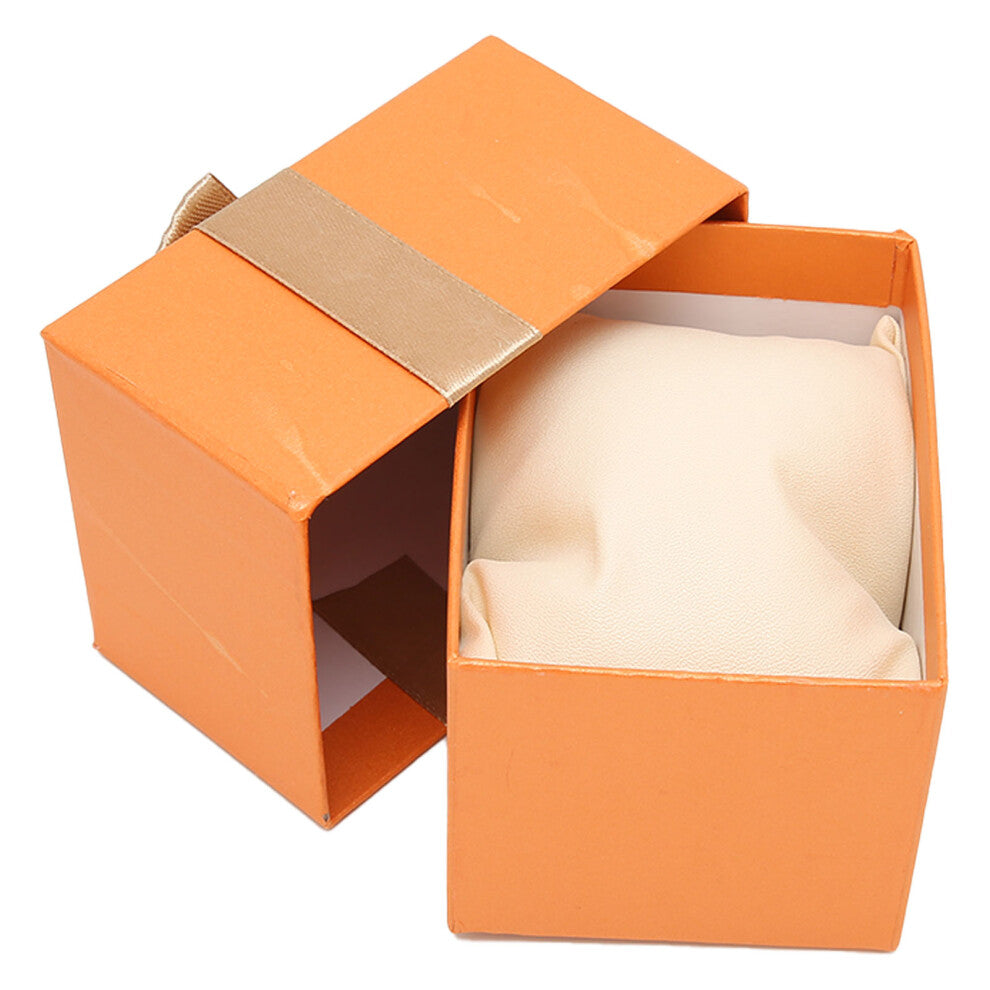 Orange  Bowknot Watch Storage Box with Soft Felt Interior for All Watches
