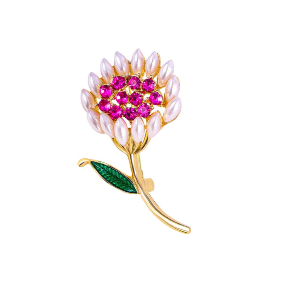 Lotus Brooch 1 Piece Alloy Pink Brooch for Women Blazer Cardigan Sweater Accessories Corsage
