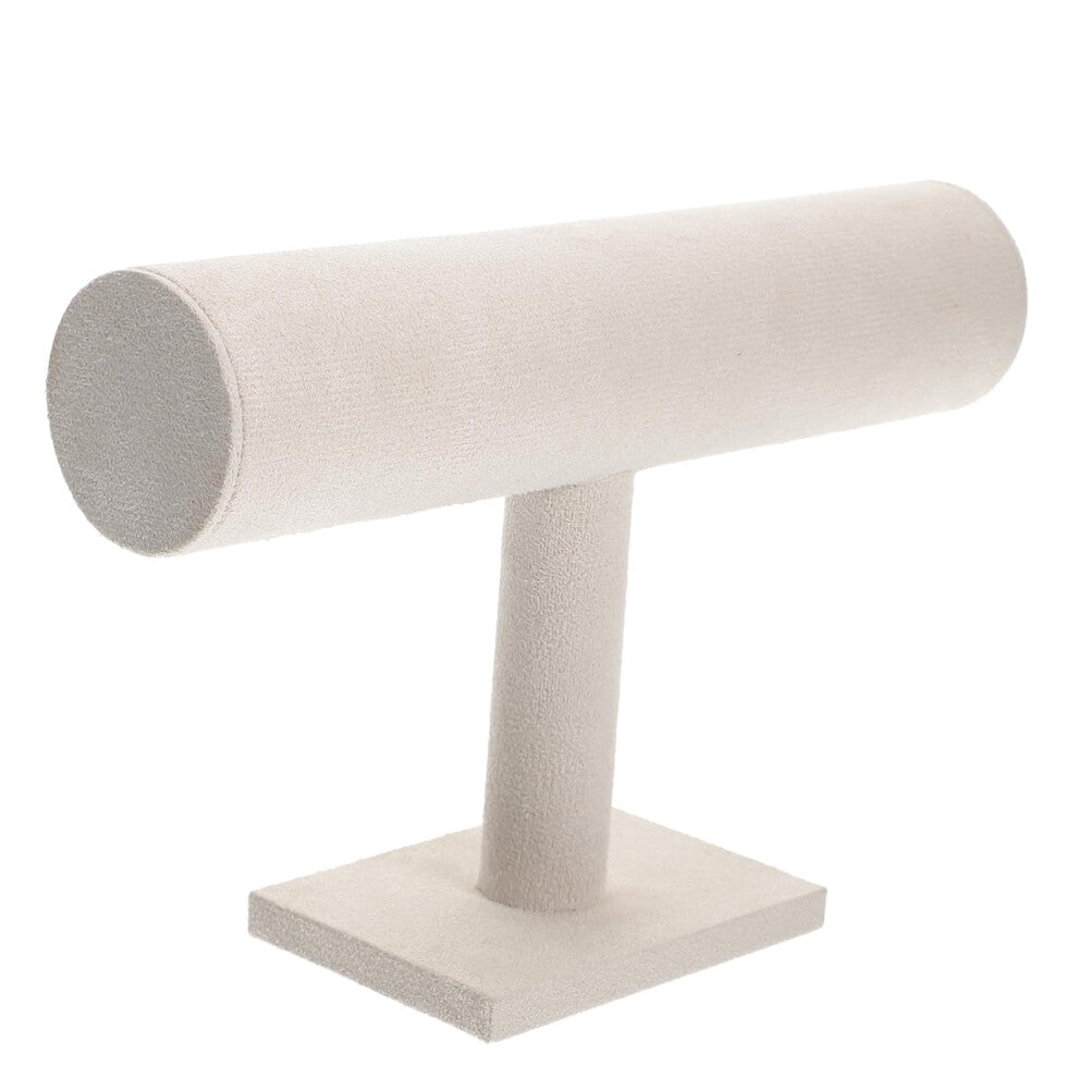 Bracelet Stand Watch Holder for Men - Frost Velvet Beige Desktop Jewellery Storage Shelf for Watches and Bracelets