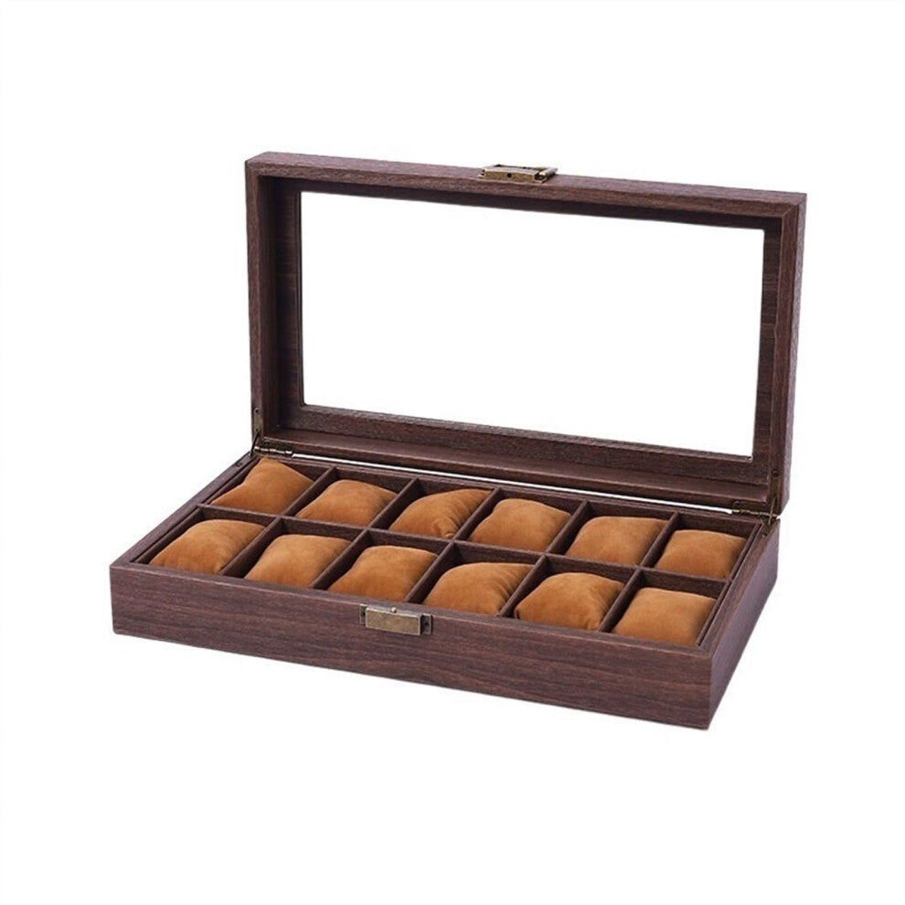 Watch Box Large Capacity 12 Compartment Imitation Wood Jewellery Organizer Multifunctional Watch Holder for Men's Watches