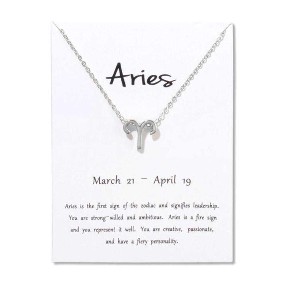 Fashion Jewellery Zodiac Sign Necklace for Women - 12 Zodiac Pendant, Aquarius Virgo Style, Gift for Astrology Lovers