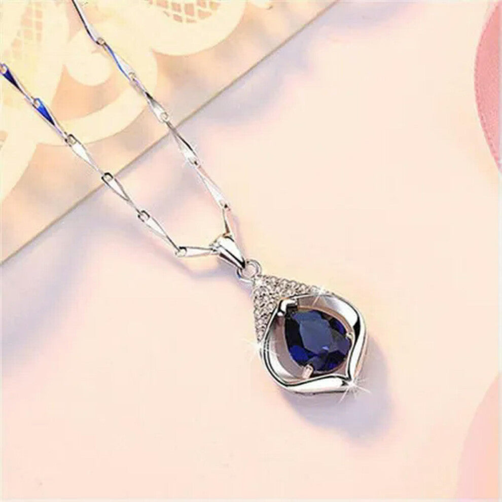 925 Silver Necklace Pendant Charm for Women with Zirconia Engagement Jewelry - Elegant Silver Accessory