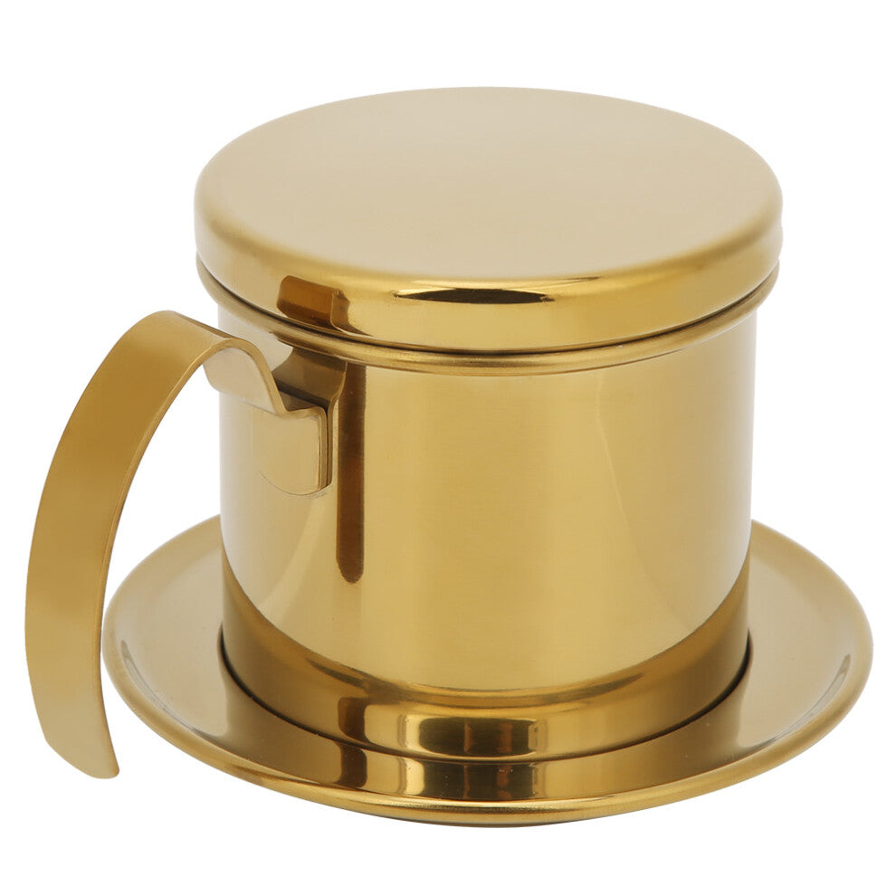 Stainless Steel Coffee Drip Pot, 100x80mm, Gloss Silver-Gold-Black