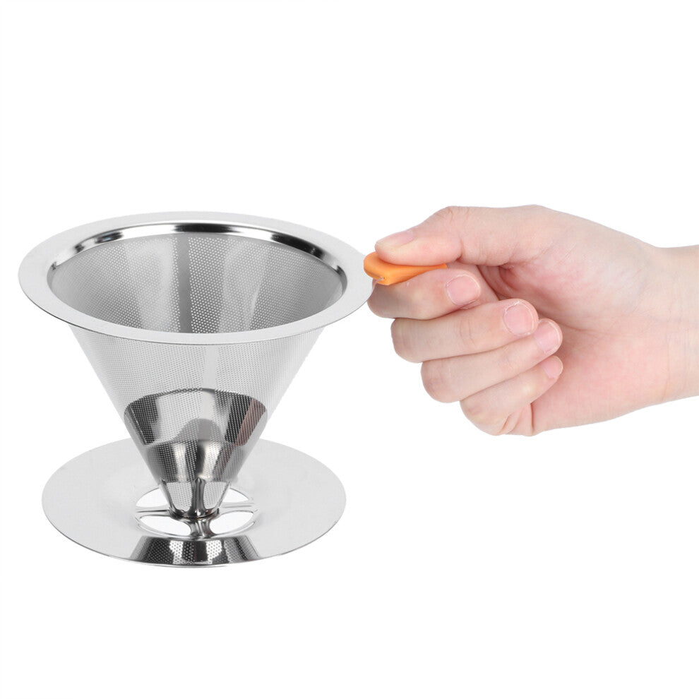 304 Stainless Steel Reusable Coffee Filter with Handle, 11.5cm