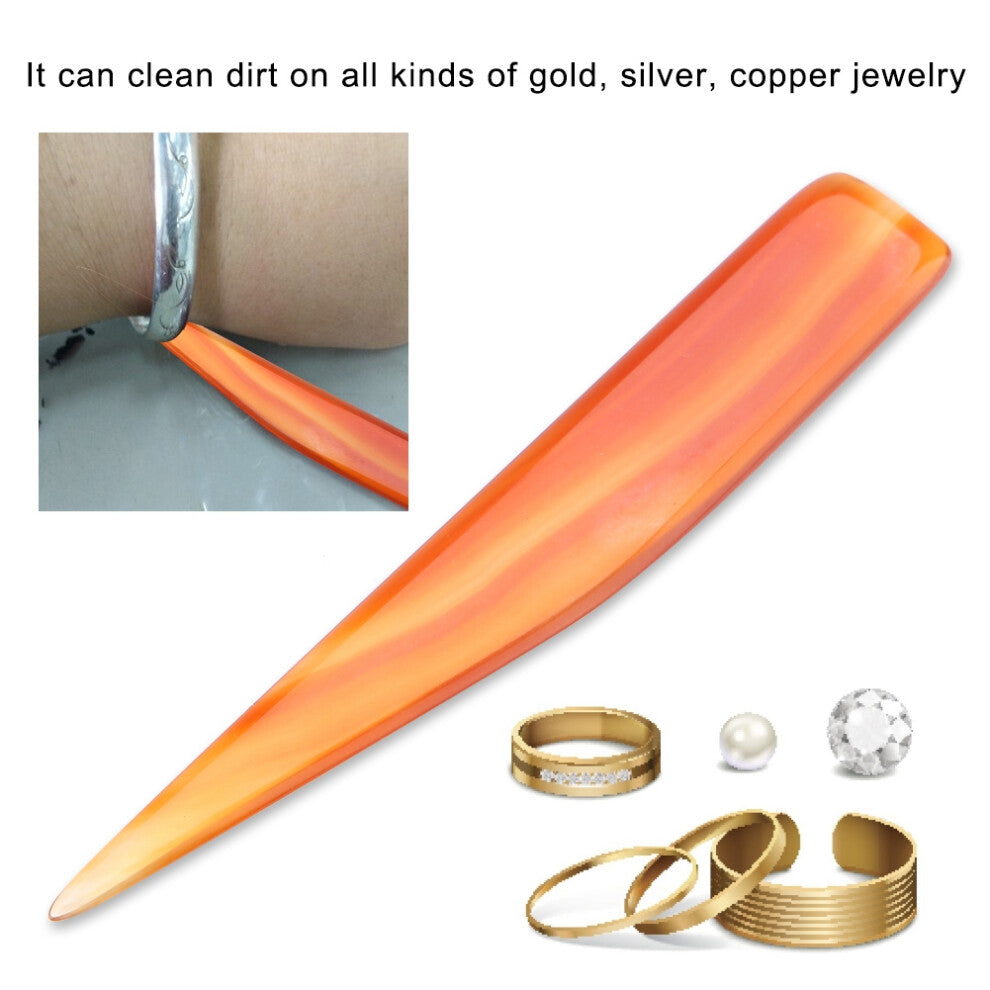 Faux Agate Burnisher Hand Tool for Jewelry Polishing Gold Silver 9cm Length