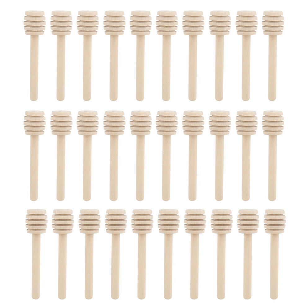 30Pcs Household Wooden Jam Honey Dipper Syrup
