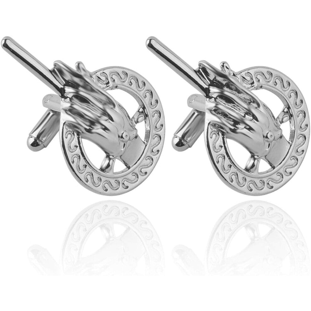 Men's Cufflinks, Power of Hands Stainless Steel Cuff Links for Dress Shirts, Elegant Sleeve Buttons for Formal Wear