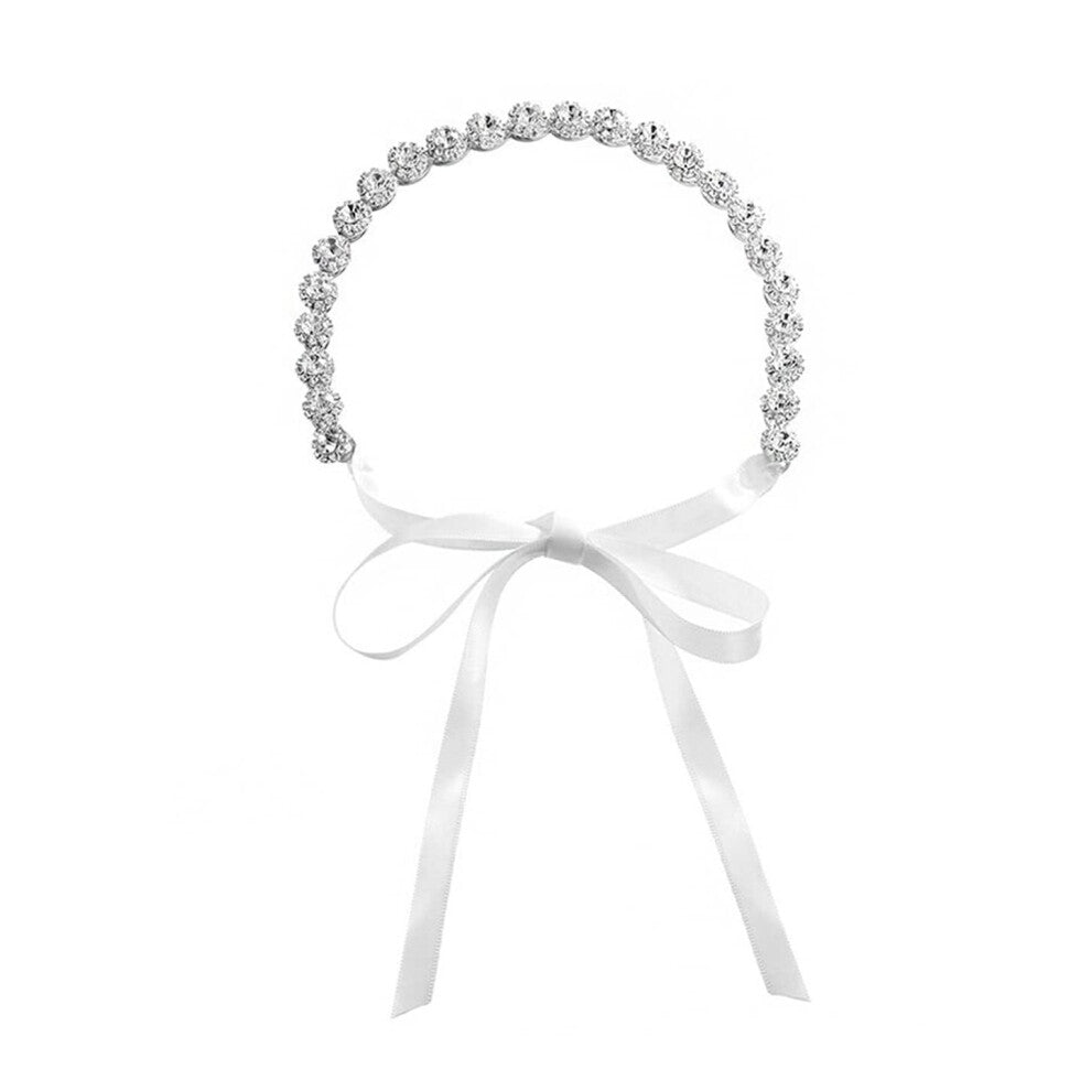 Yellow Chimes Tiara for Women and Girls Crystal Hair Vine for Women White Bridal Hair Vine Tiara Headband Hair Accessories Wedding Jewellery for