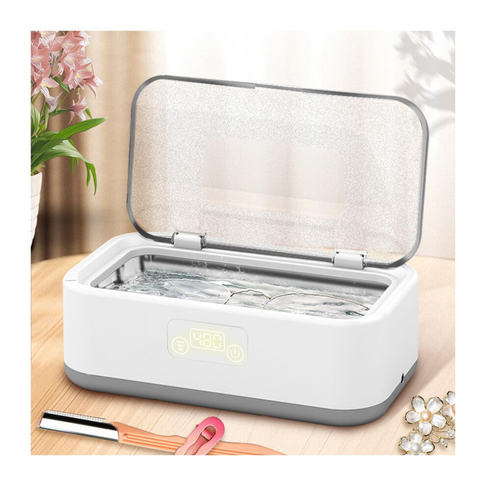 Ultrasonic Jewelry Cleaner Machine 600ml for Glasses Rings Necklaces and Watches Deep Clean Portable Digital Cleaner