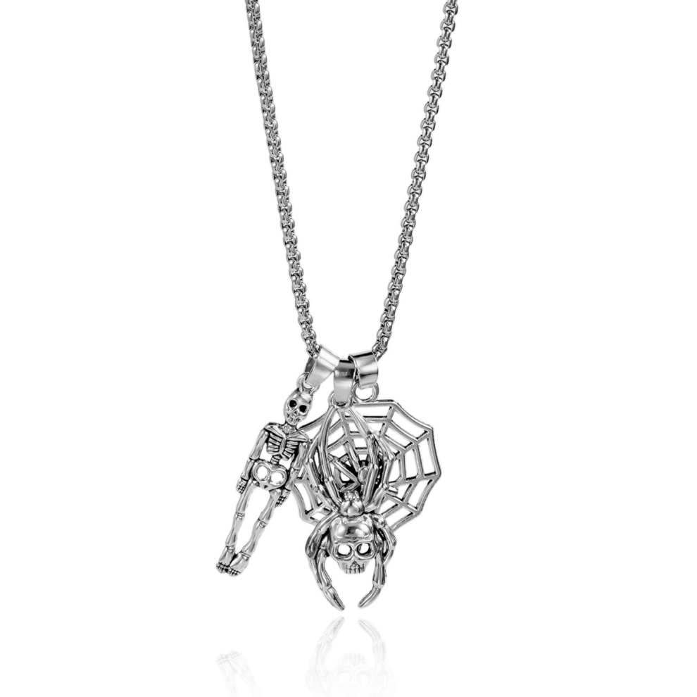 Gothic Skeleton Skull Necklace Punk Skull Pendent Necklace  Jewelry Accessories