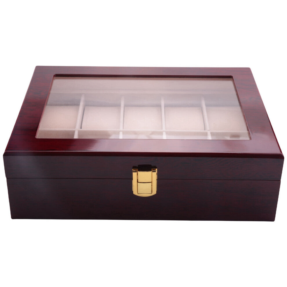 Luxury Wooden Watch Box Holder for Watches Men Glass Top Jewelry Organ