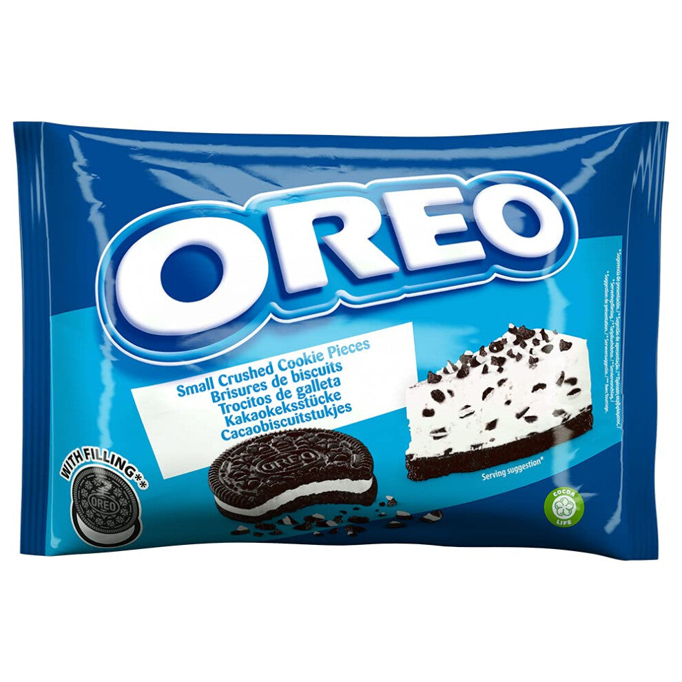 Oreo Crumbs (400g pouches x 12) ? Small Crushed Chocolate Flavoured Cookie - Biscuit Pieces (with the vanilla filling) - Perfect for Baking or Topping