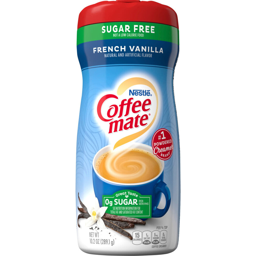 Coffee-Mate Sugar Free Powder French Vanilla 10.2 oz - 425g Pack of 6 USA