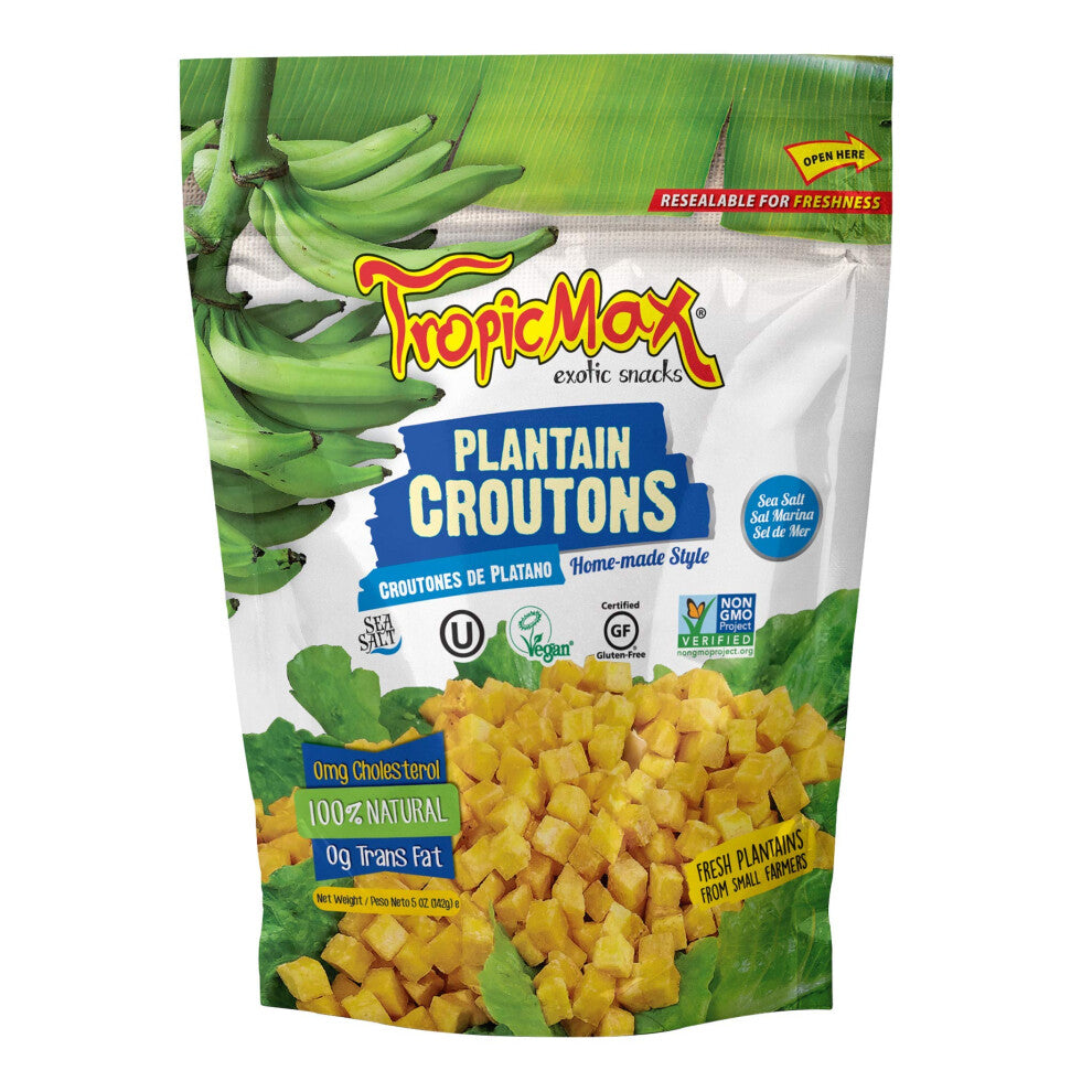 TropicMax All Natural Gluten Free Sea Salt Plantain Croutons 142g (Pack of 12)