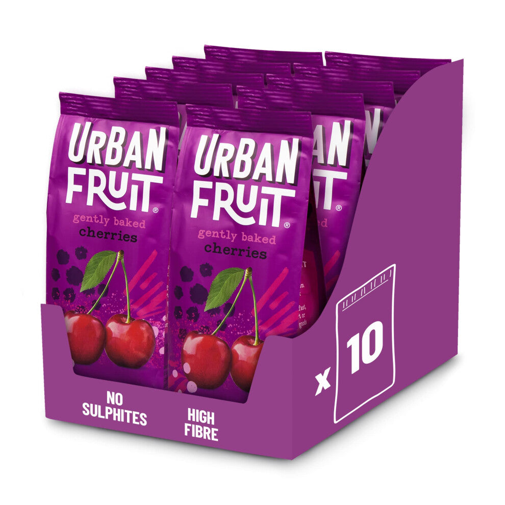 URBAN FRUIT Cherry - Sharing Pack - Gently Baked Fruit - Healthy - 10 x 75g