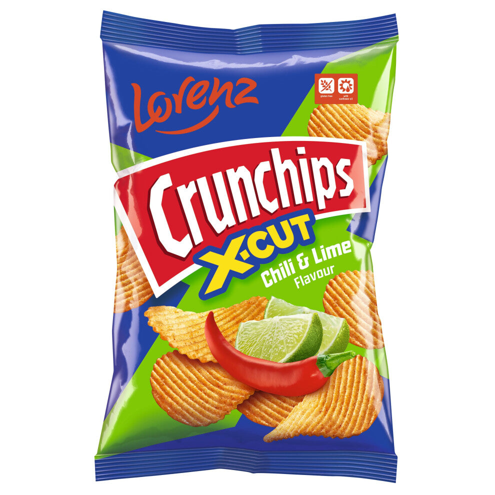 Lorenz Crunchips 130g | Unique crunch | Magically delicious (Chilli & Lime, 16)
