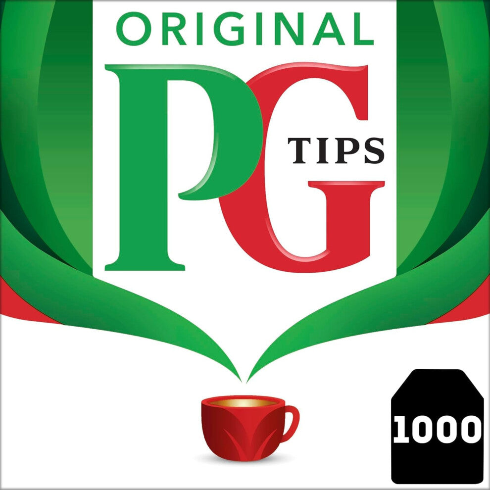 PG Tips Original | Black Tea Bags Bulk | Individually Wrapped Teabags | One Cup | Refreshing & Flavourful | 1000 Plant Based Biodegradable Envelopes