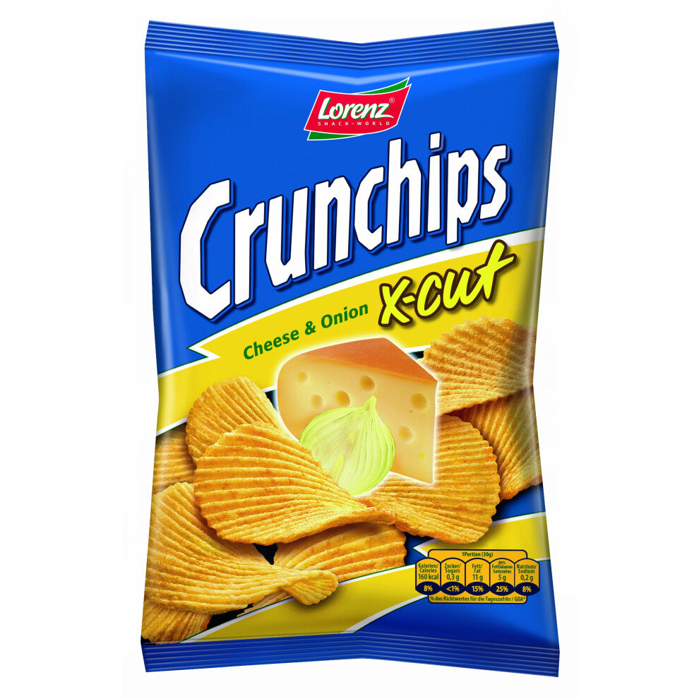 Lorenz Crunchips X Cut Cheese and Onion 85 g (Pack of 24)