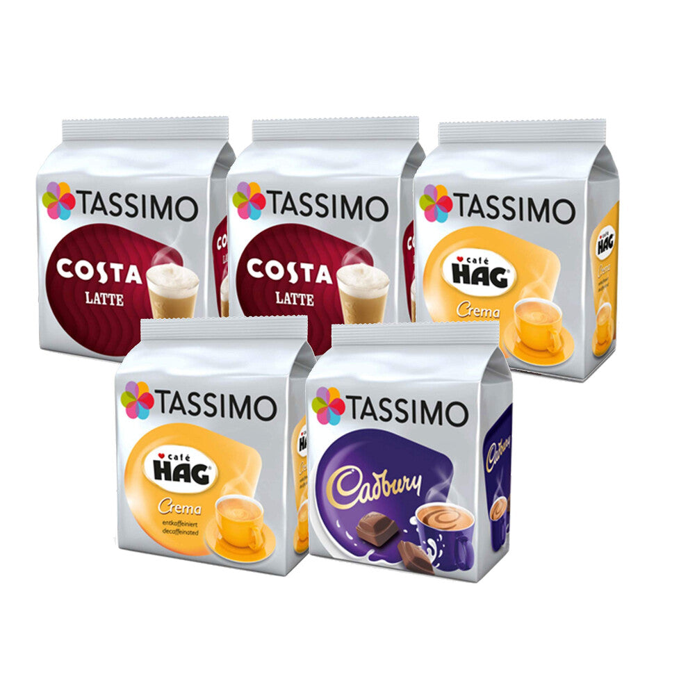Tassimo Coffee Variety Selection Pods - 5 Packs (64 Servings)