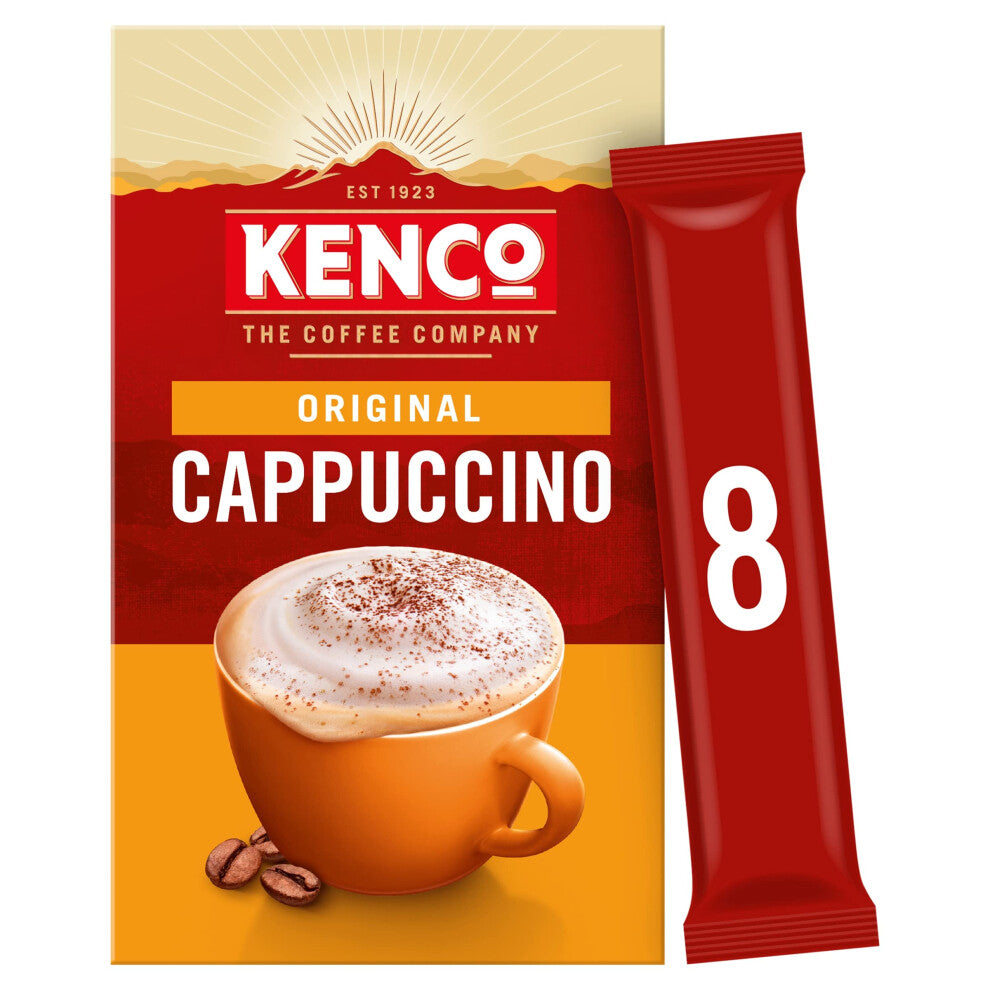 Kenco Cappuccino Instant Coffee Sachets, 10 Pack Bundle