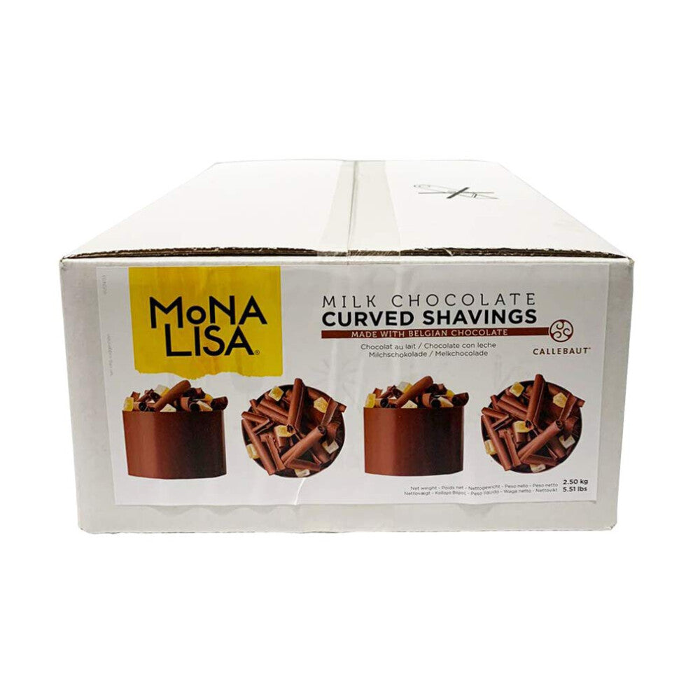 Callebaut Mona Lisa Milk Chocolate Curved Shavings 2.5kg