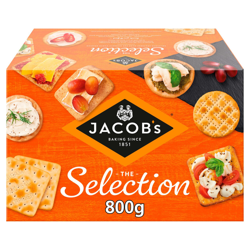 JACOB'S Crackers Biscuits For Cheese Tub, The Selection, 800 g (Pack of 1)