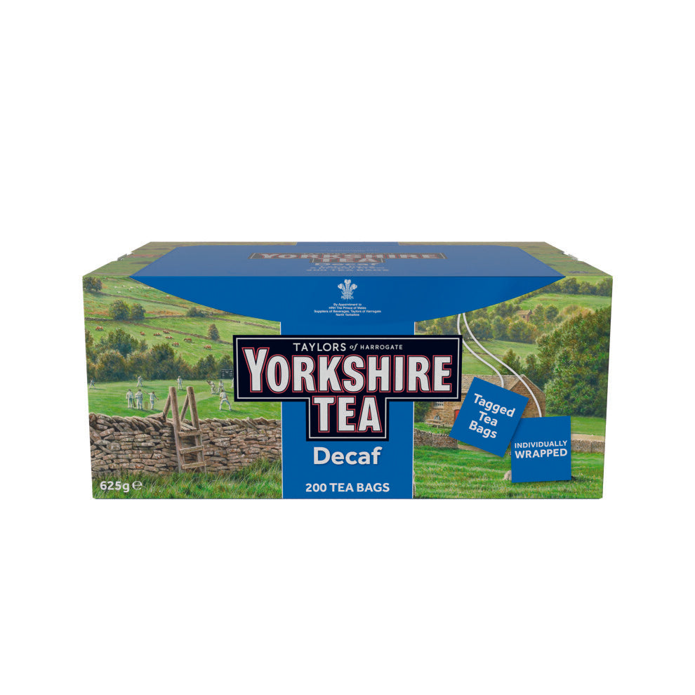 Yorkshire Tea Decaffeinated Tagged And Enveloped Bags (Pack of 200)