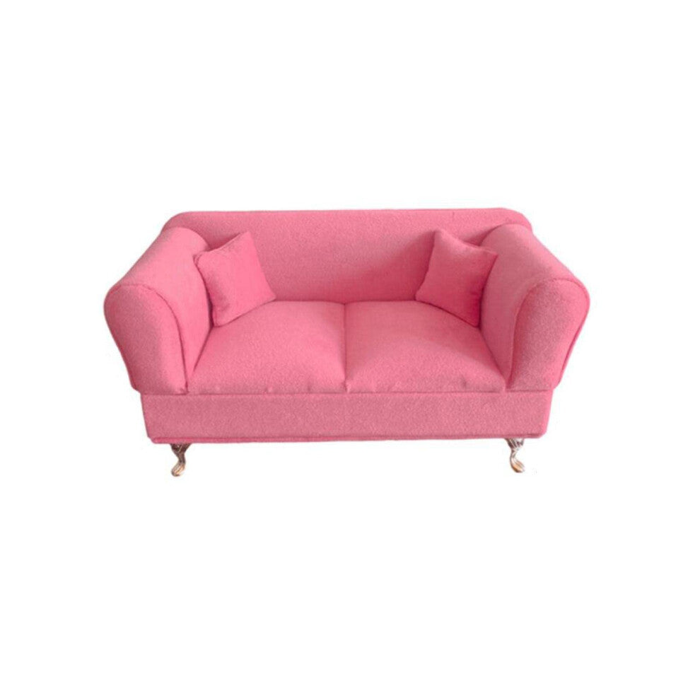 1:6 Sofa Miniature Furniture for 12-Inch Dolls, Two Person Sofa for Dollhouse Living Room Decor, Jewelry Box Organizer