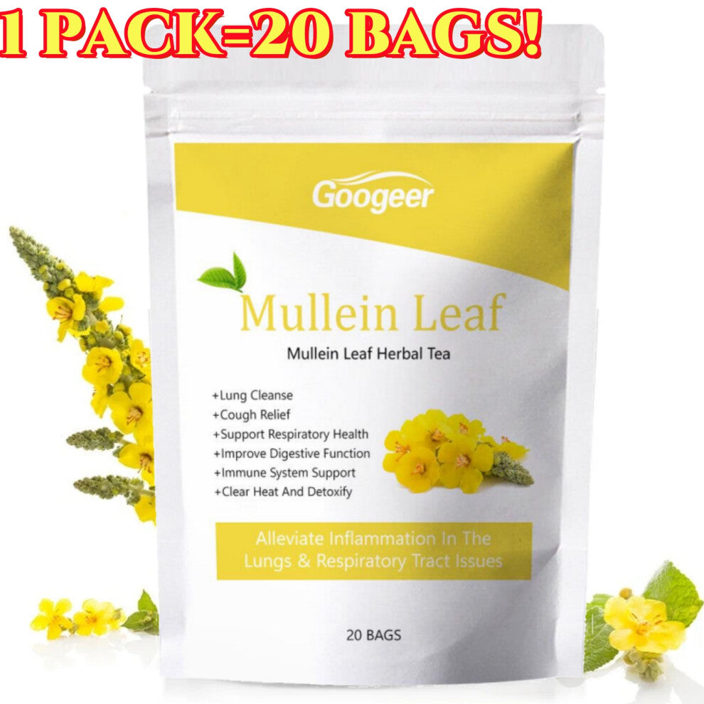 Mullein Leaf Tea Bags Herbal Lung Cleansing Breathing Cough Relieve Tea