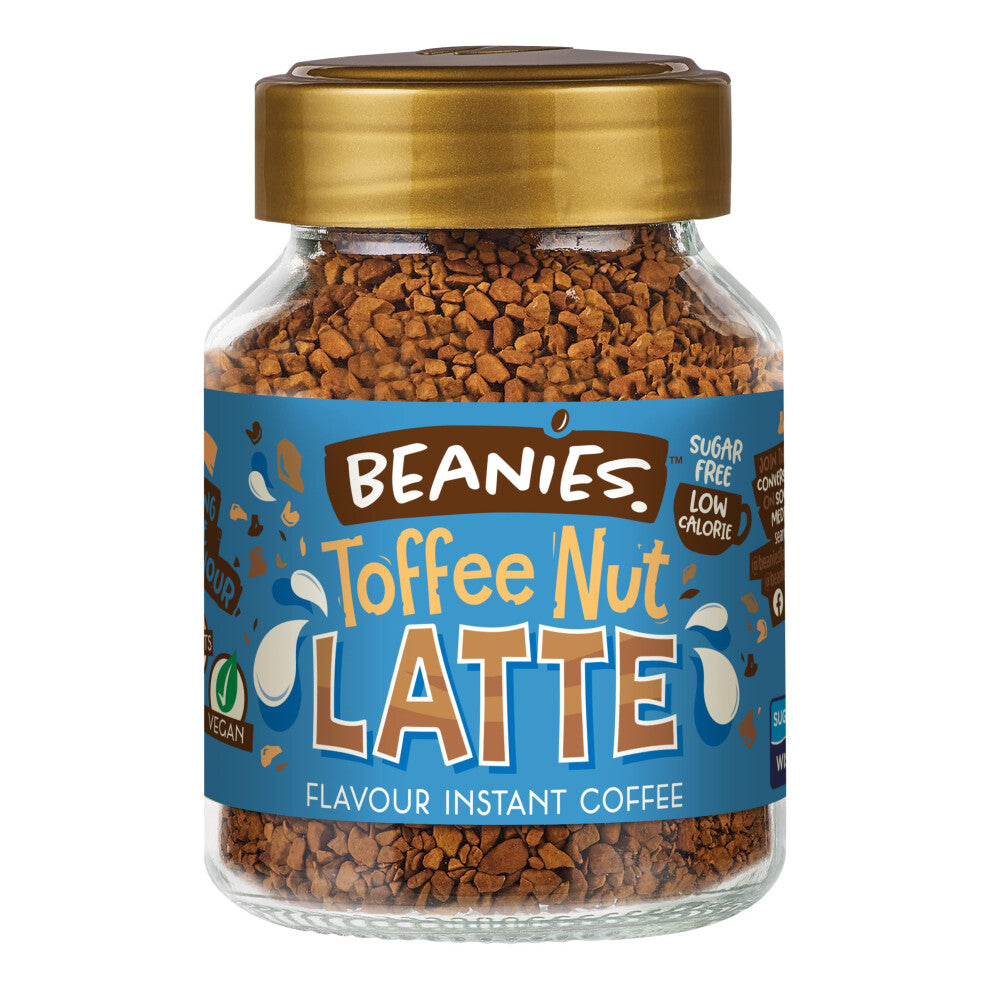 Beanies Toffee Nut Latte Flavoured Coffee 6 x 50g