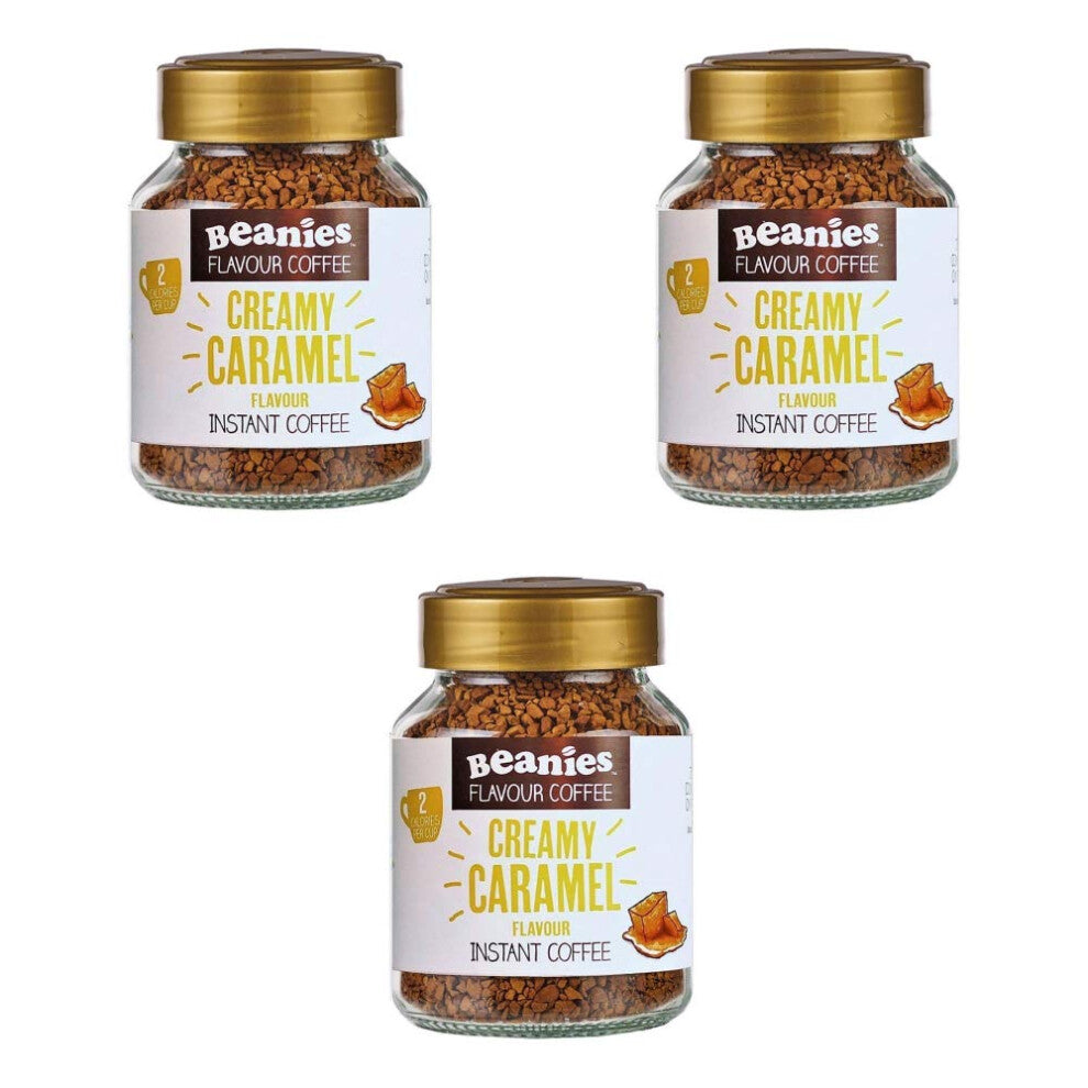 Beanies Creamy Caramel Flavour Instant Coffee 50g, 3 Pack