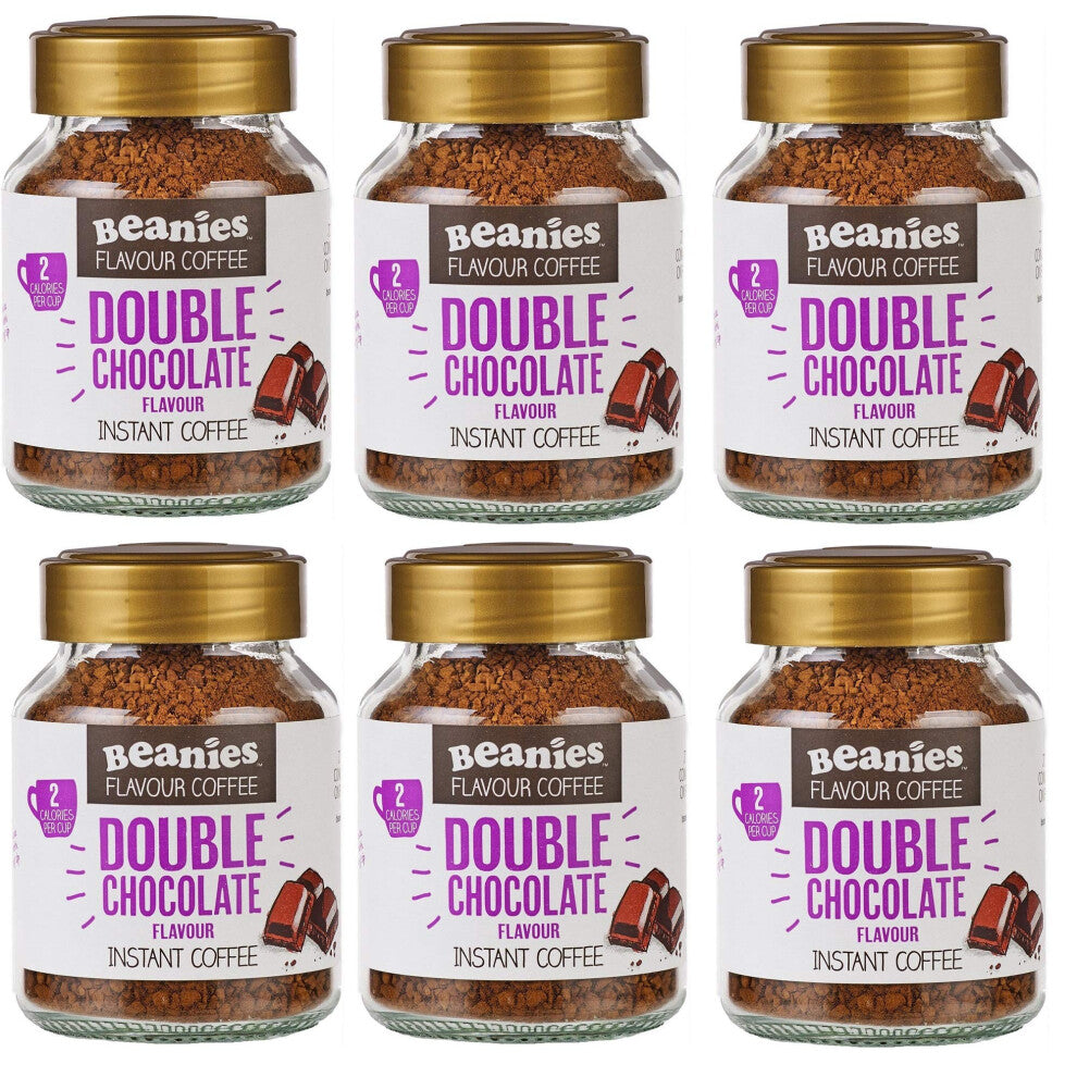 Beanies Double Chocolate Flavour Instant Coffee 50g, 6 Pack