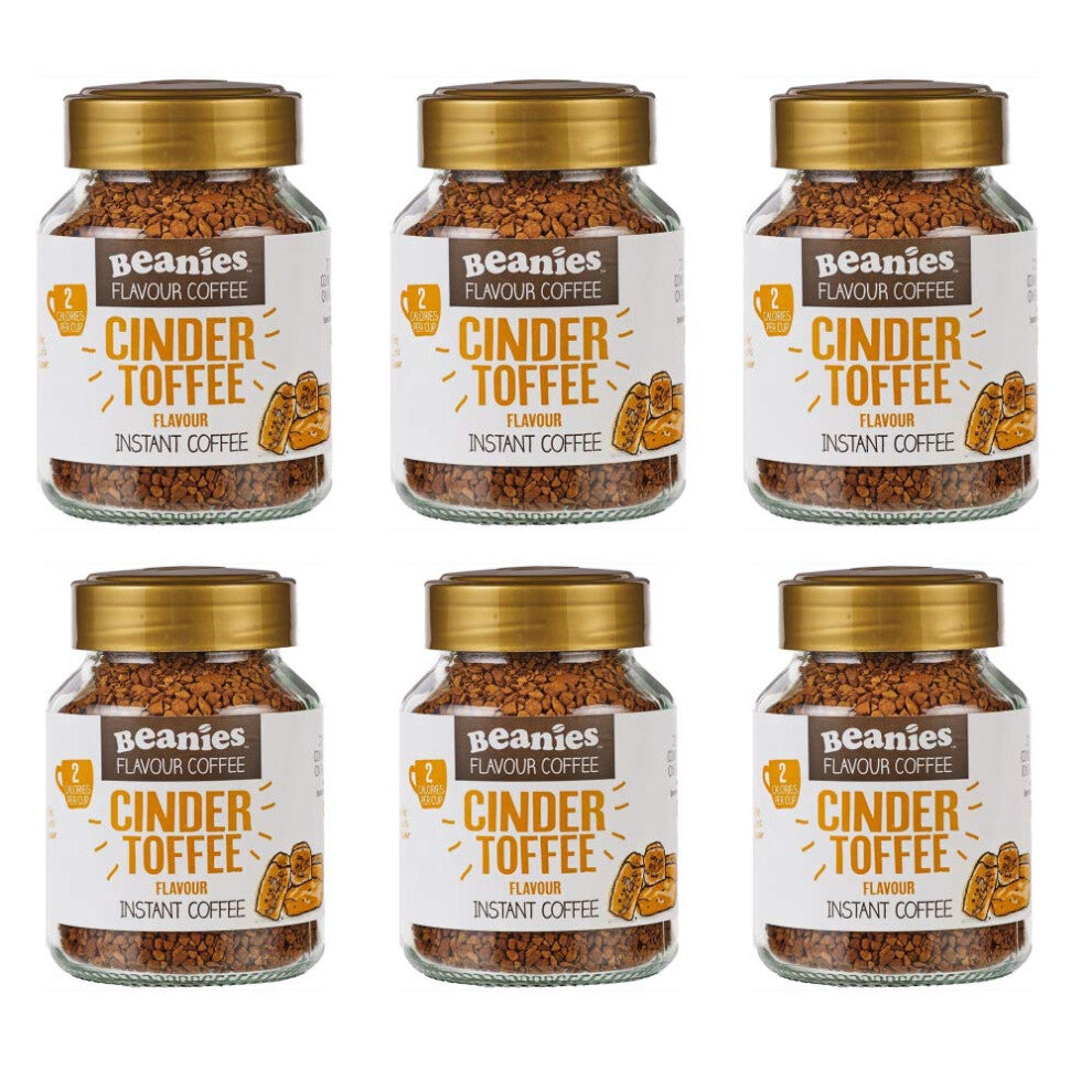 Beanies Cinder Toffee Flavour Instant Coffee 50g, 6 Pack