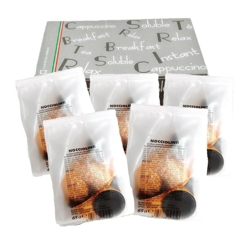 Bonini 50 Pcs Coffee Pods, Nespresso Compatible Hazelnut Coffee Pods-Capsules, Real Italian Coffee (50 Pods, 50 Servings)