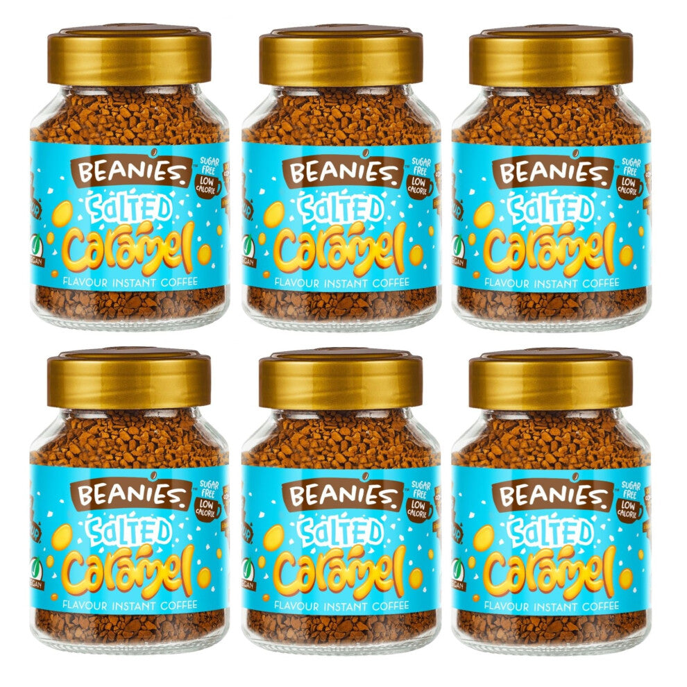 Beanies Salted Caramel Flavoured Instant Coffee 50 g (Pack of 6)