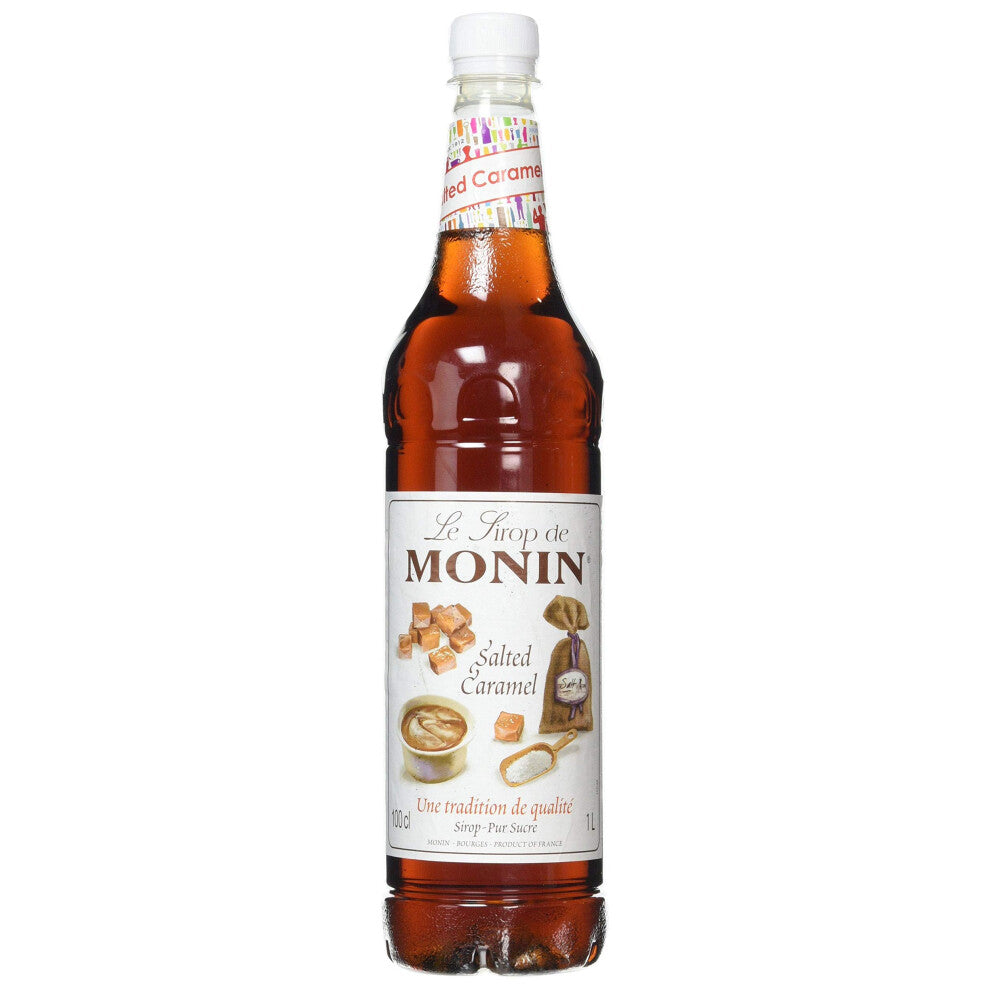 MONIN Premium Salted Caramel 1L Syrup For Coffee, Cocktail & Dessert