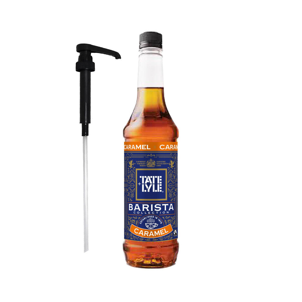 Tate & Lyle - Caramel Syrup with Pump - Vegan and Vegetarian Friendly - Caramel for Coffee, Cold Drinks and Hot Drinks - 750ml