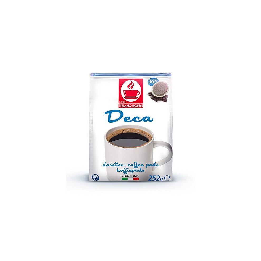 Bonini Coffee Pads for Senseo - Deca 2 x 36 Pods decaffeinated (72 Pods, 504g)