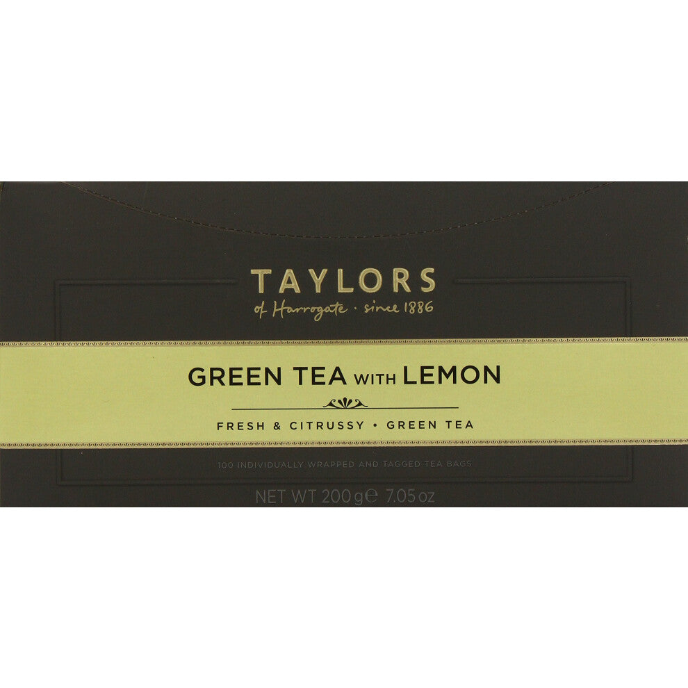 Taylors of Harrogate Green Tea with Lemon, 100 Tea Bags (Pack of 1, Total 100 Teabags)