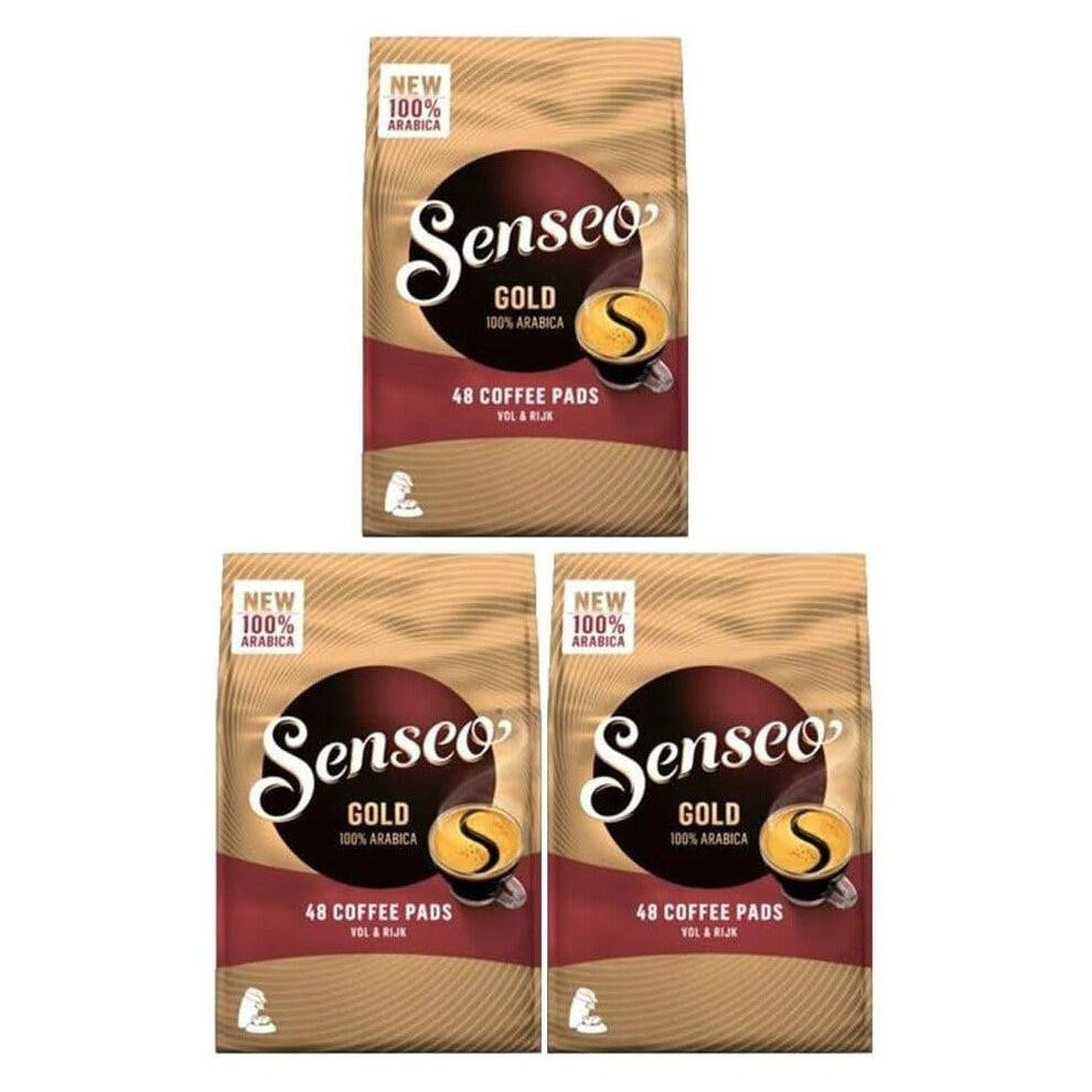 Senseo Gold 100% Arabica Coffee Pods x48 (Pack of 3, Total 144 Pads)