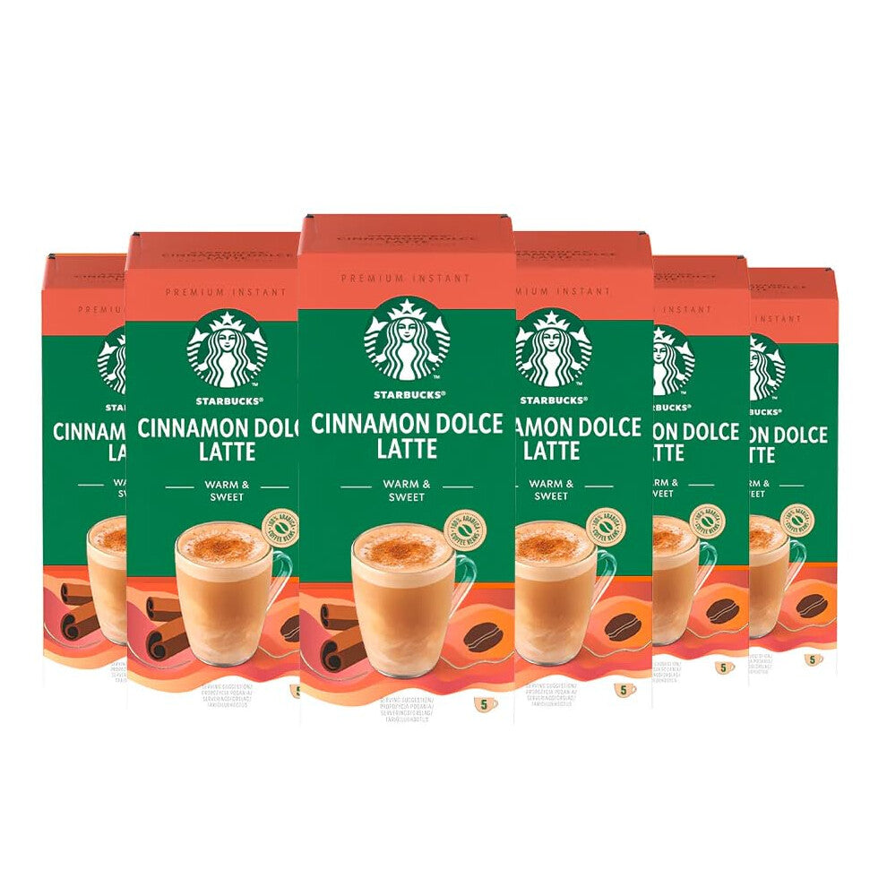 Starbucks Cinnamon Dolce Latte x5 Premium Instant Coffee Pack of 6 (Total 30 Sachets) Warm & Sweet Flavor