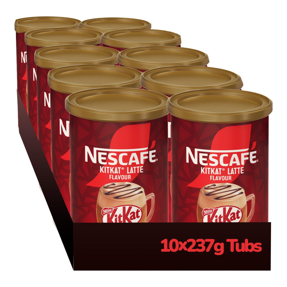 NESCAFÉ KitKat Latte Instant Coffee Tin, 273g (Pack of 10) – Inspired by KitKat – Chocolatey & Creamy Latte – 2730g Total