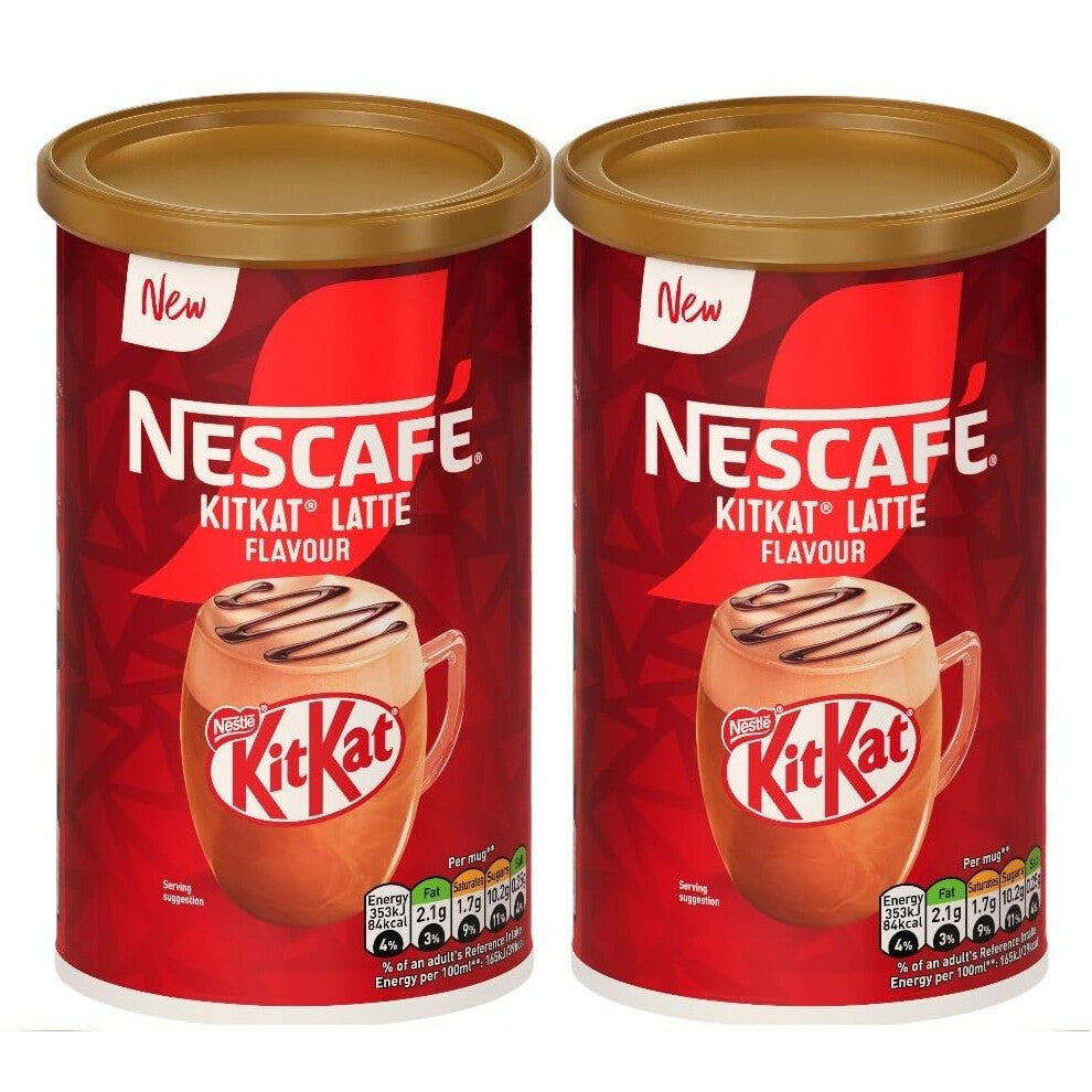 NESCAFÉ KitKat Latte Instant Coffee Tin, 273g (Pack of 2) – Inspired by KitKat – Chocolatey & Creamy Latte – 546g Total