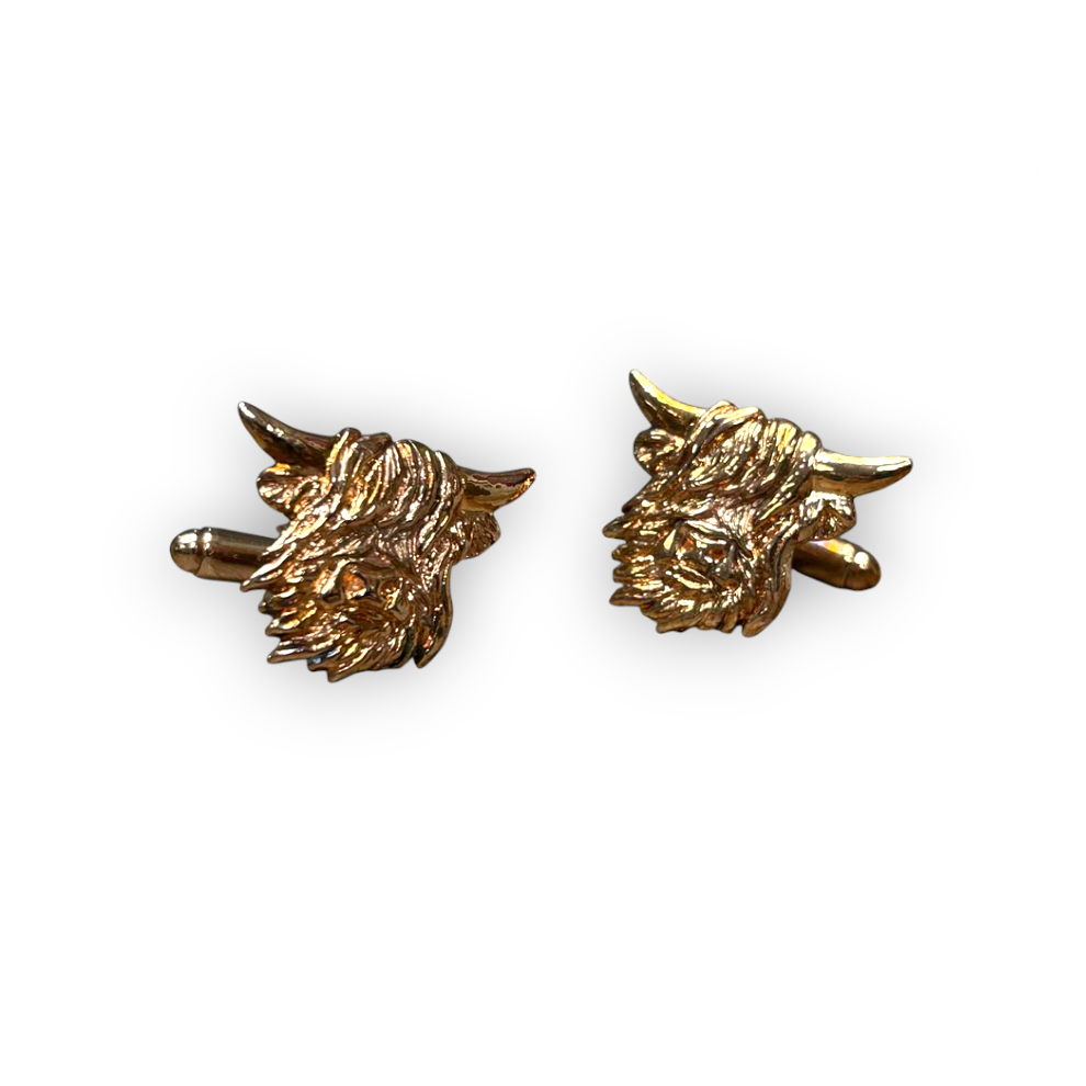 Stunning Scottish Highland Cow Copper Pewter Cufflinks