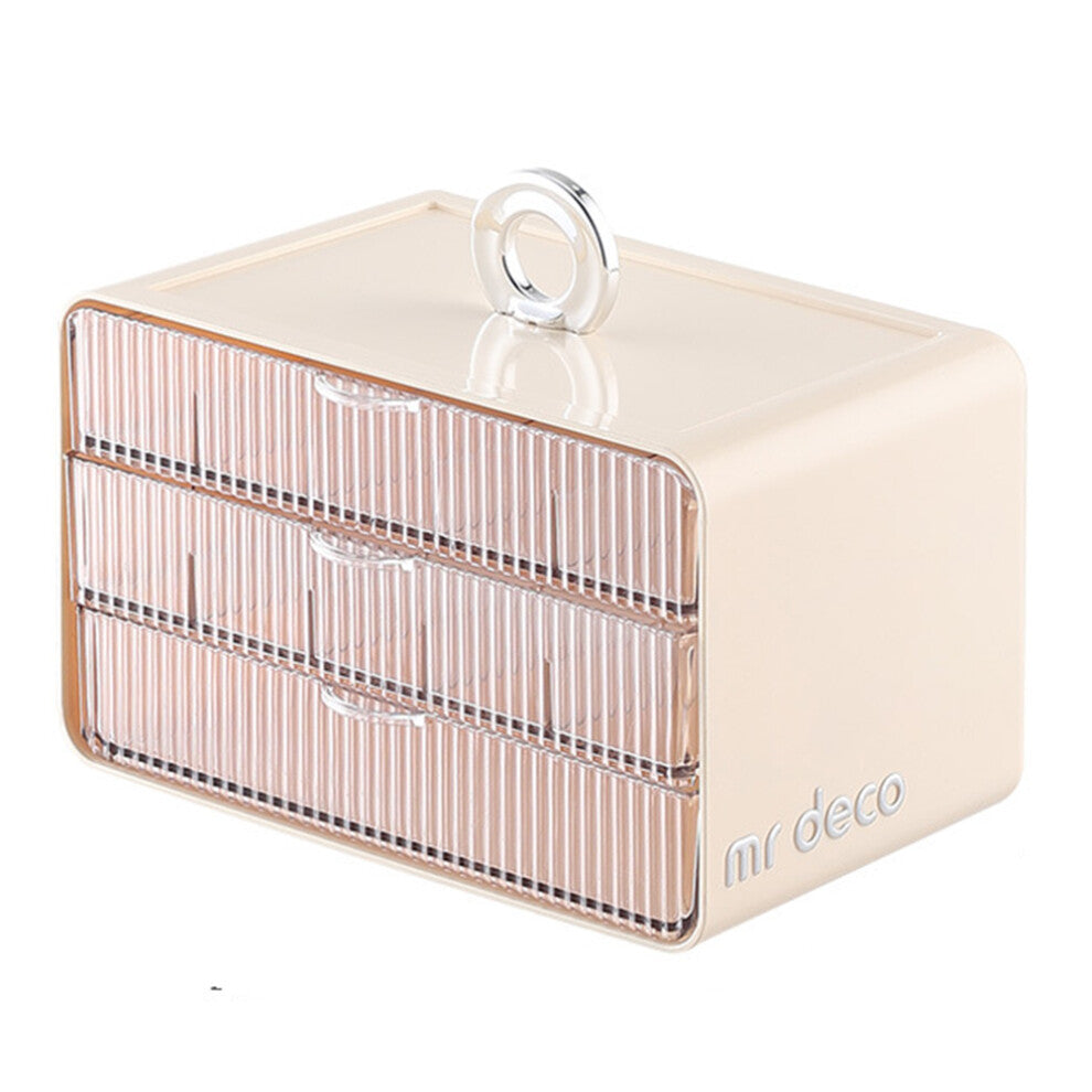 (White) Multi-Layer Large Capacity Jewelry Box Desktop Organizer Drawer Storage Case For Necklaces Rings Accessories