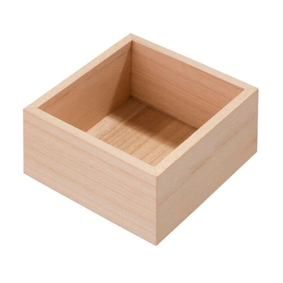 15 x 15 x 8cm Wooden Organizer Box Desktop Storage Container for Cards-Jewelry