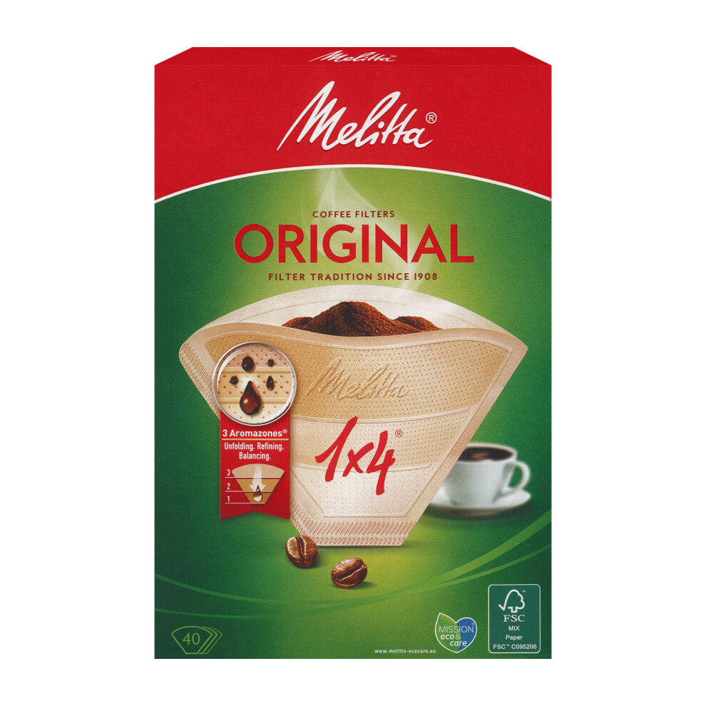 Melitta 1x4 Type Coffee Filters (Pack of 40, 6780516)